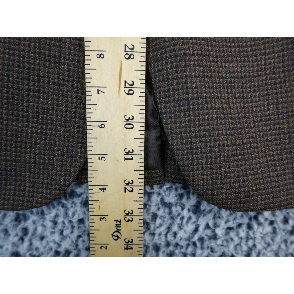 Tommy Hilfiger Mens Brown‎ Wool Houndstooth Blazer Elbow Patches Sport Coat 42R
